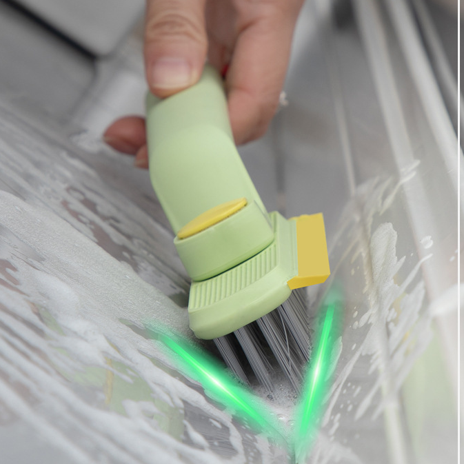 Multifunctional Hard Bristle Cleaning Brush 3-in-1 Gap Brush Bathroom Floor Tile Wall Brush