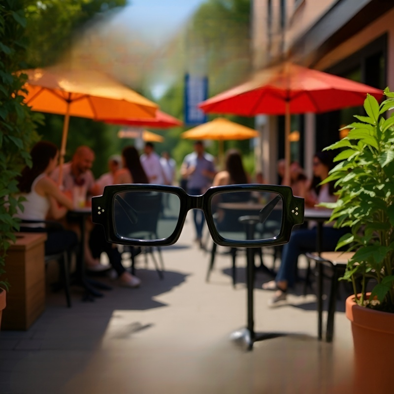 メンズ・サングラス スクエアリベットサンスクリーンサングラス 長方形サングラス