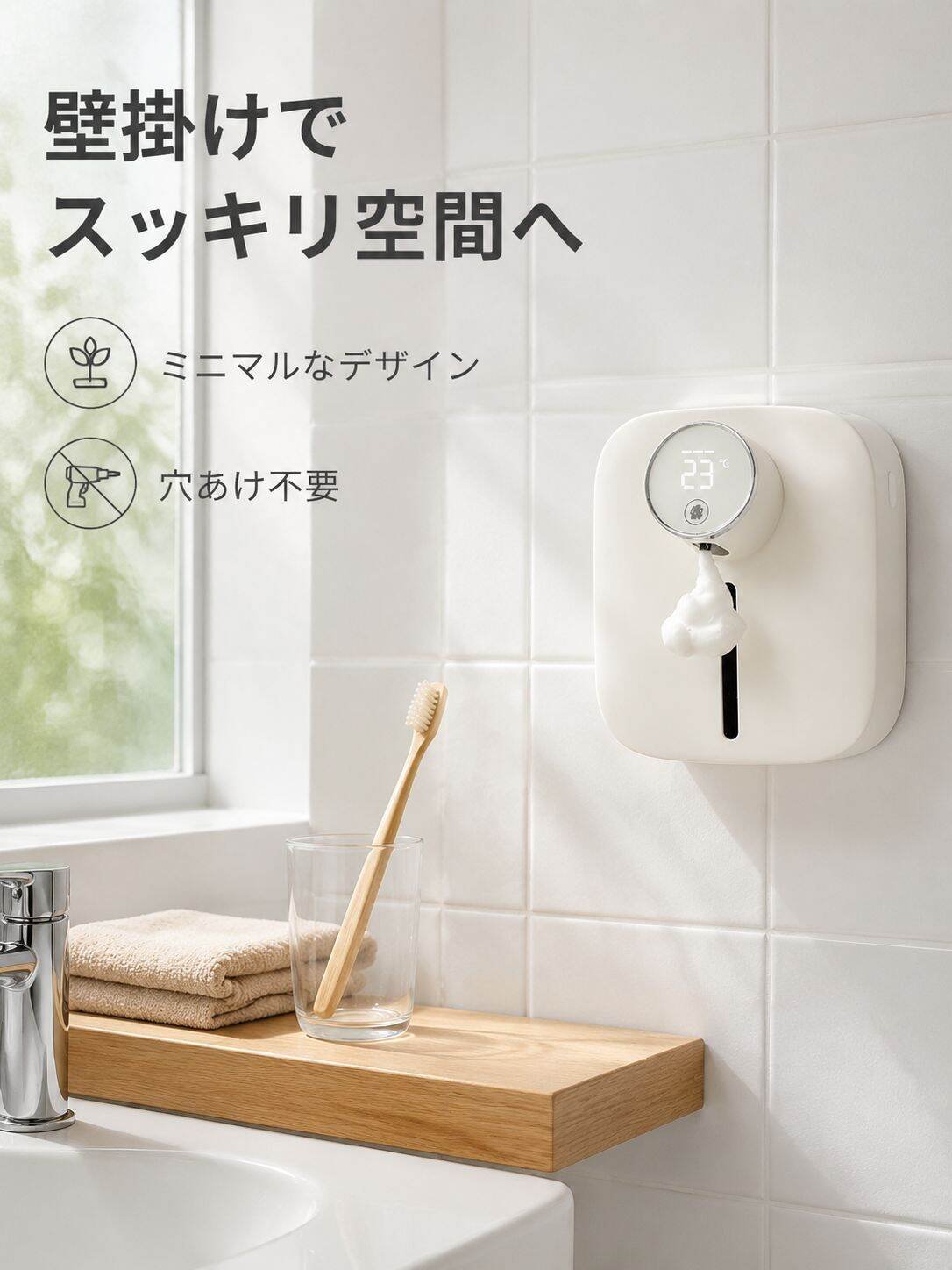 スマートセンサー壁掛け泡ハンドソープディスペンサー