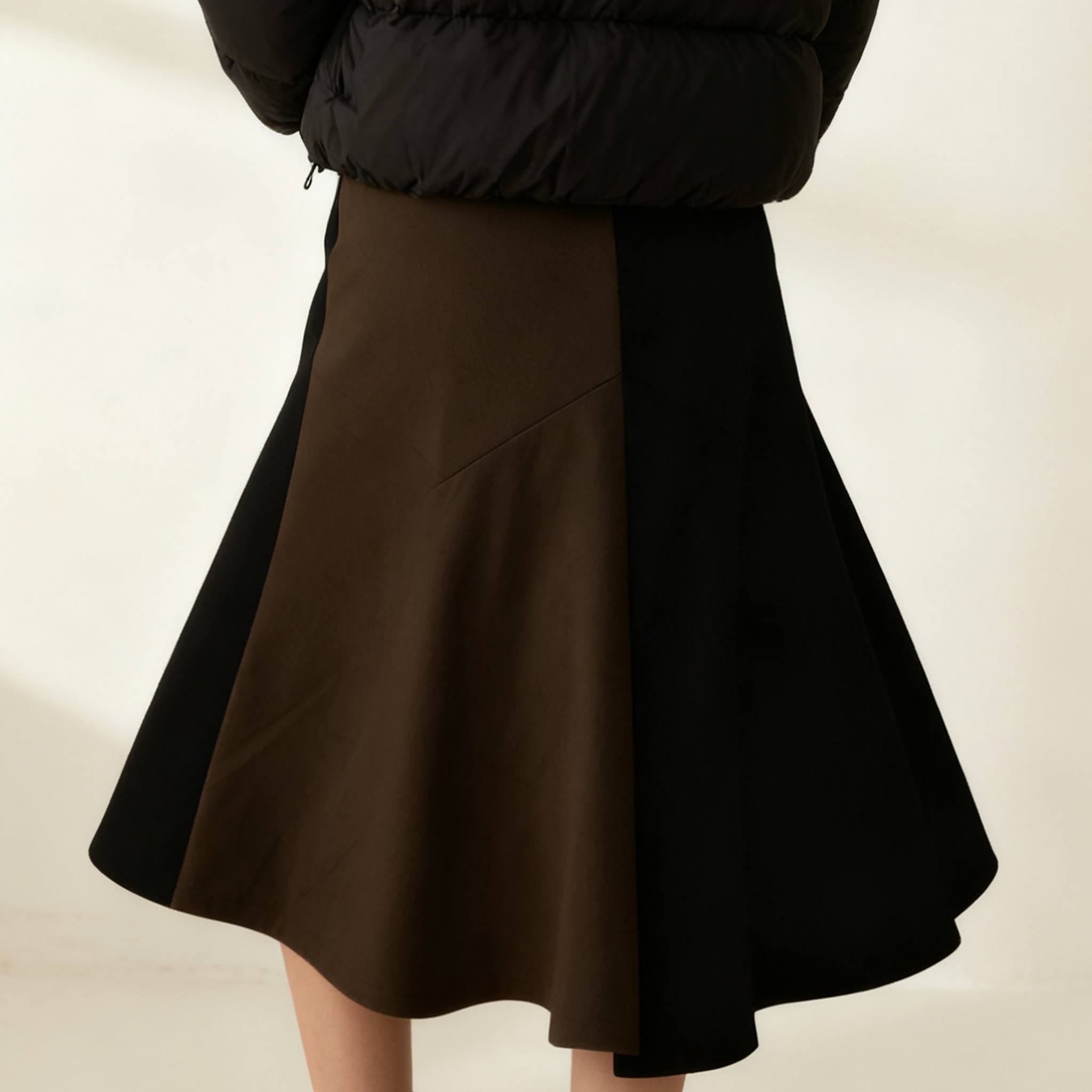 여자 겨울용 도톰 중간길이 치마 전면 이미지