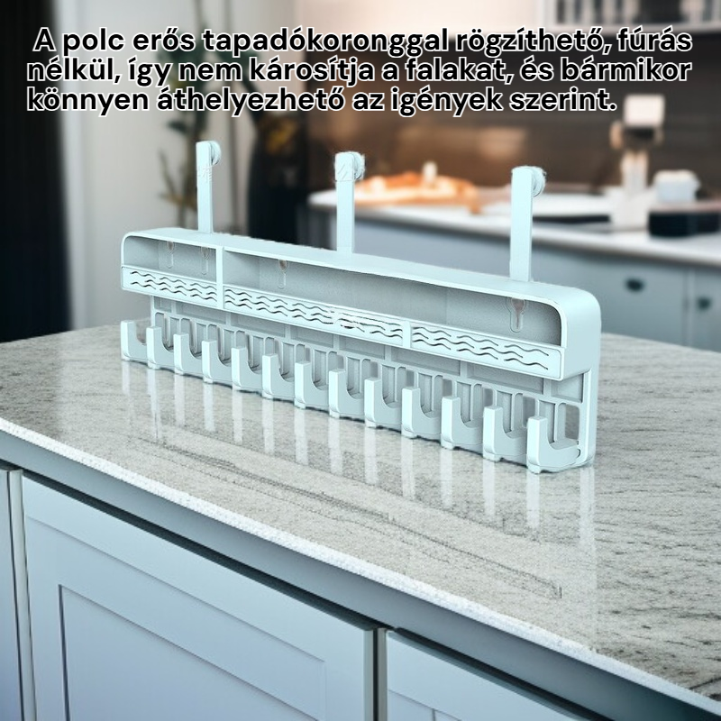Konyhai szilikon fali tároló, multifunkcionális kalaptartó