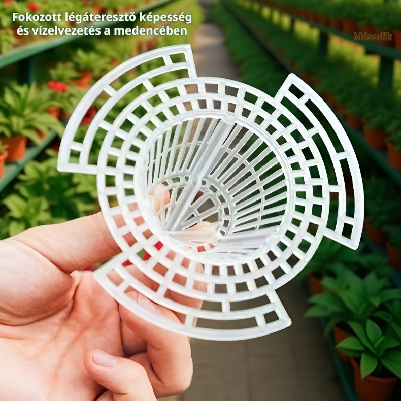 Szellőző kúpos alátét virágcserép aljára – Légáteresztő, gyökérrothadásgátló vízelvezető betét