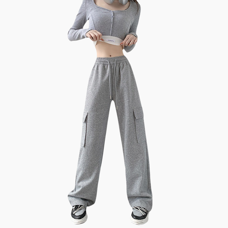 트레이닝 팬츠 여성 와이드 조거 스트링 맨투맨 신상 봄가을 잔키 와이드 카고 팬츠