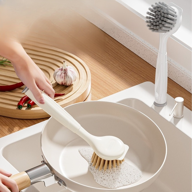 多功能吸盤長柄鍋刷