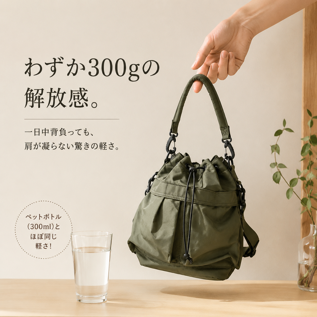 通勤用多ポケット大容量ナイロンハンド＆ショルダーバッグ