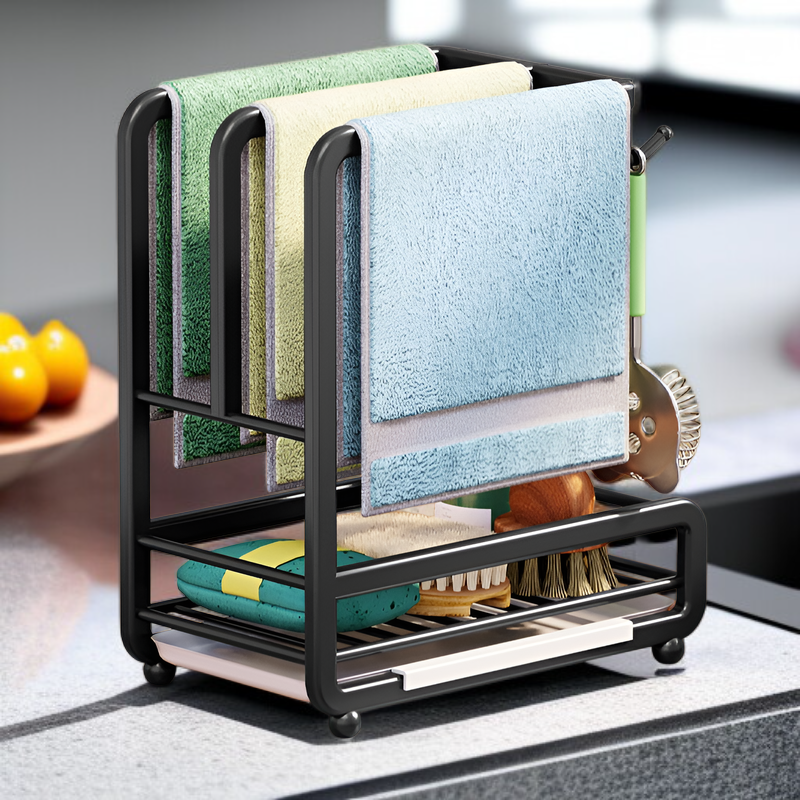 Multifunctional Kitchen Cloth Towel Rack Wall-mounted Sink Storage Rack