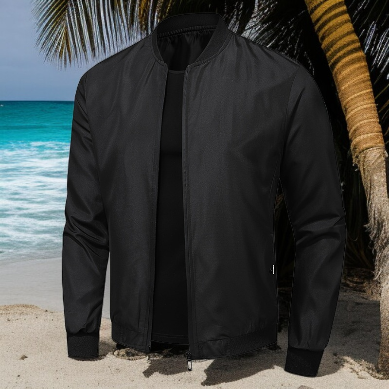 지퍼가 달린 실용적인 남성 재킷