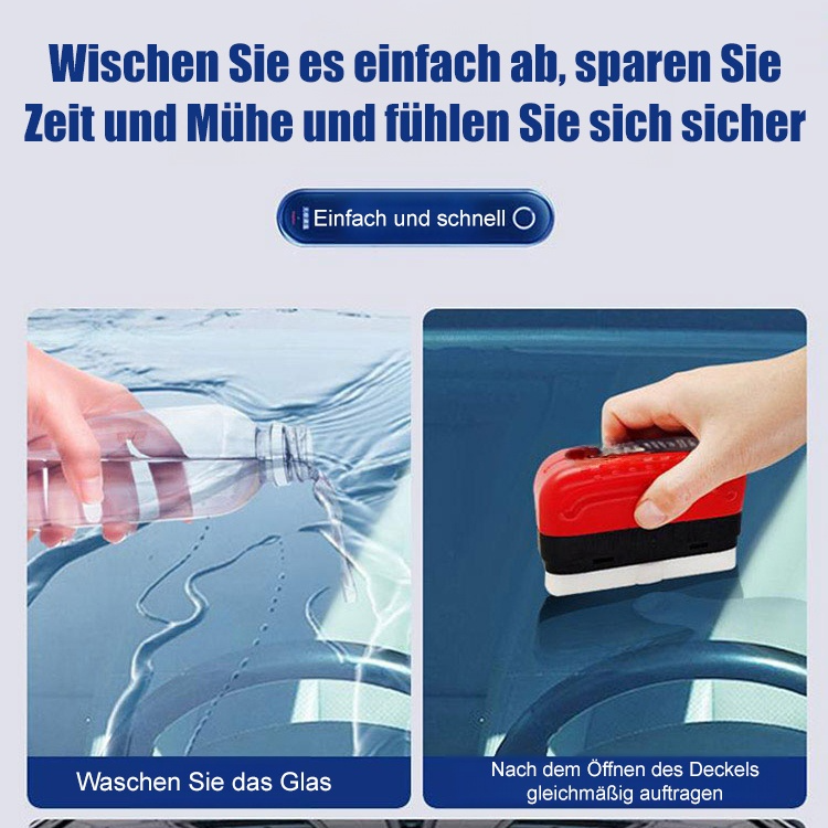 Vorher-Nachher Vergleich mit Ölfilmentferner Schwamm
