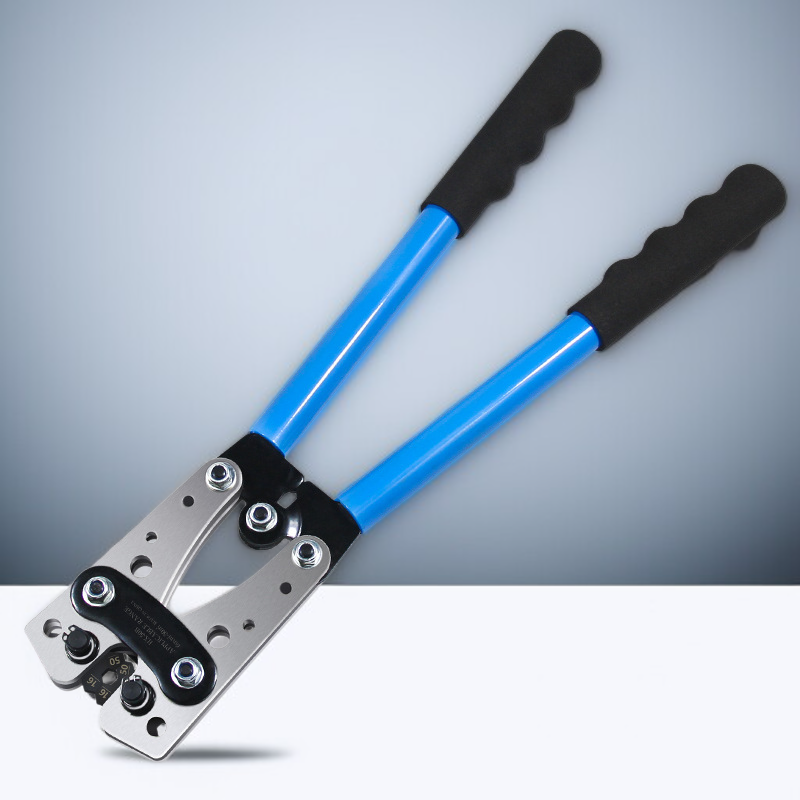 大型ケーブルカッター圧着セット 冷圧端子クランプ ノーズベア圧着プライヤー 裸圧着ケーブルカッター