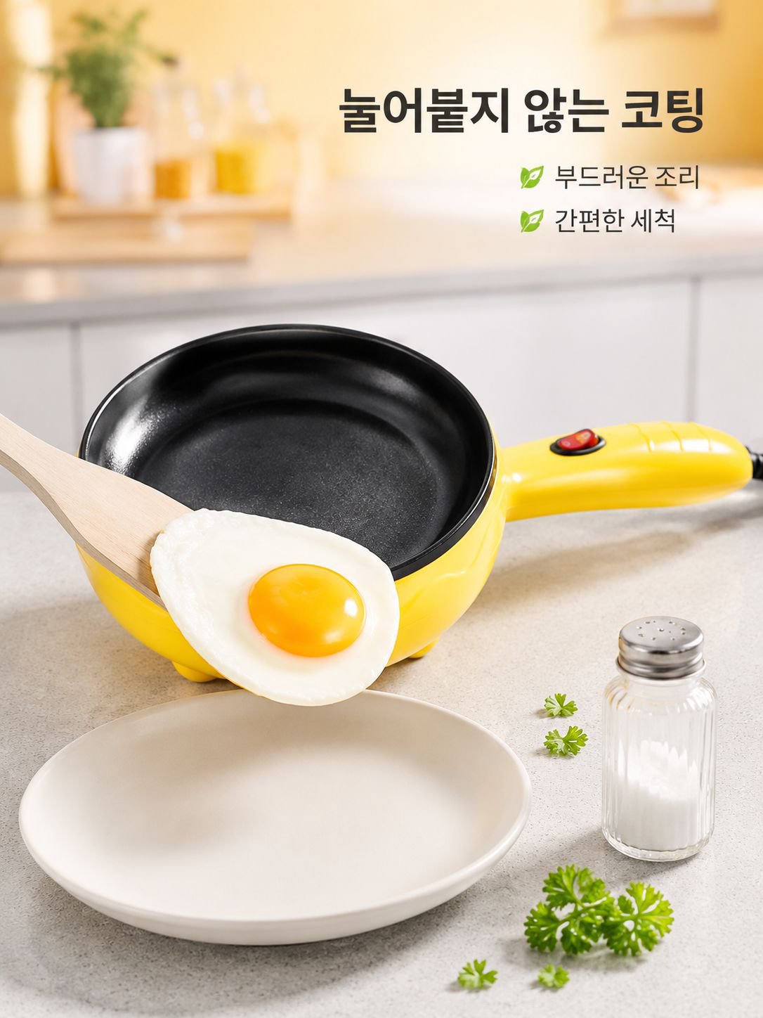 JMY-가정용 미니 계란후라이 끈적임 없는 전기팬