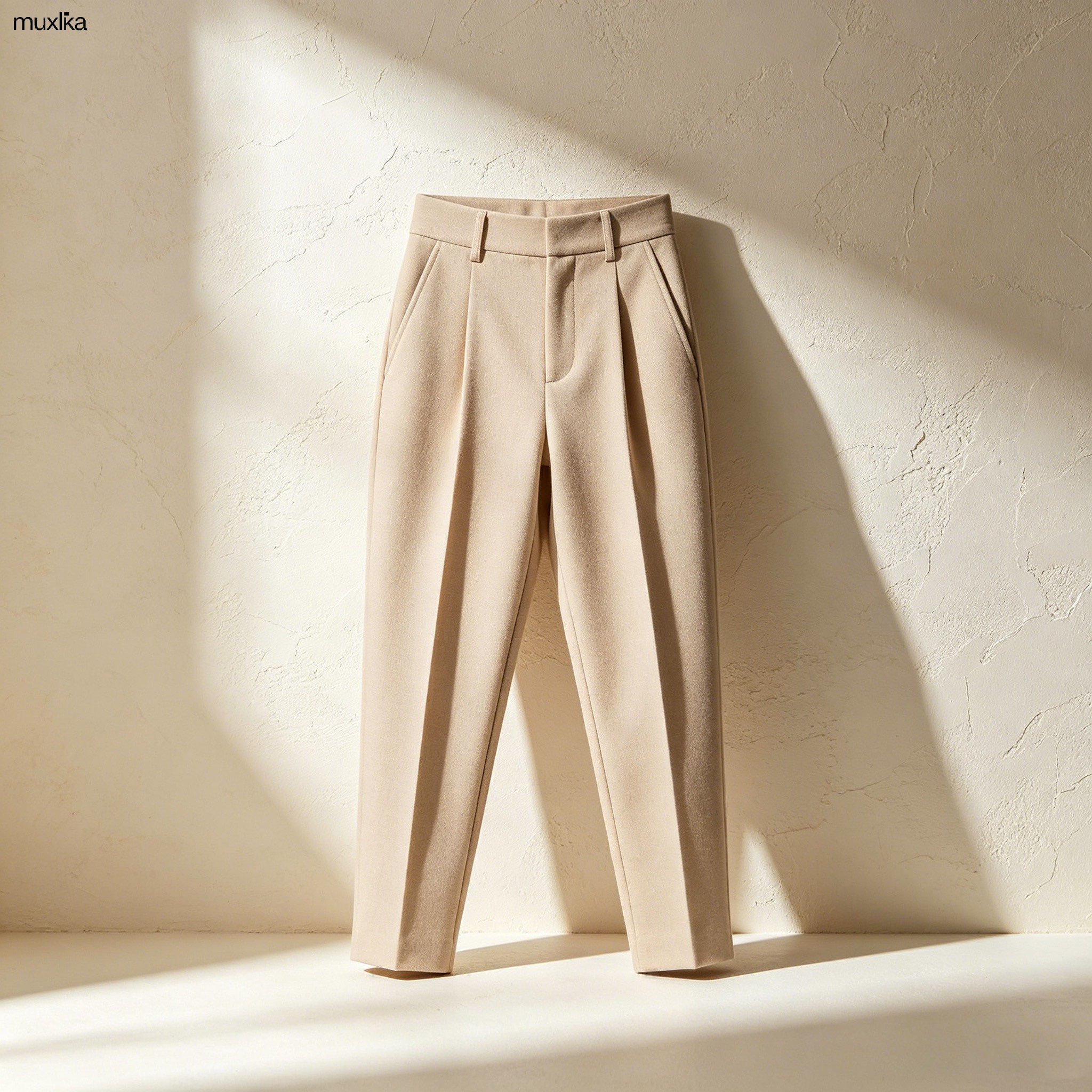 ハイウエストストレートレッグスーツパンツ