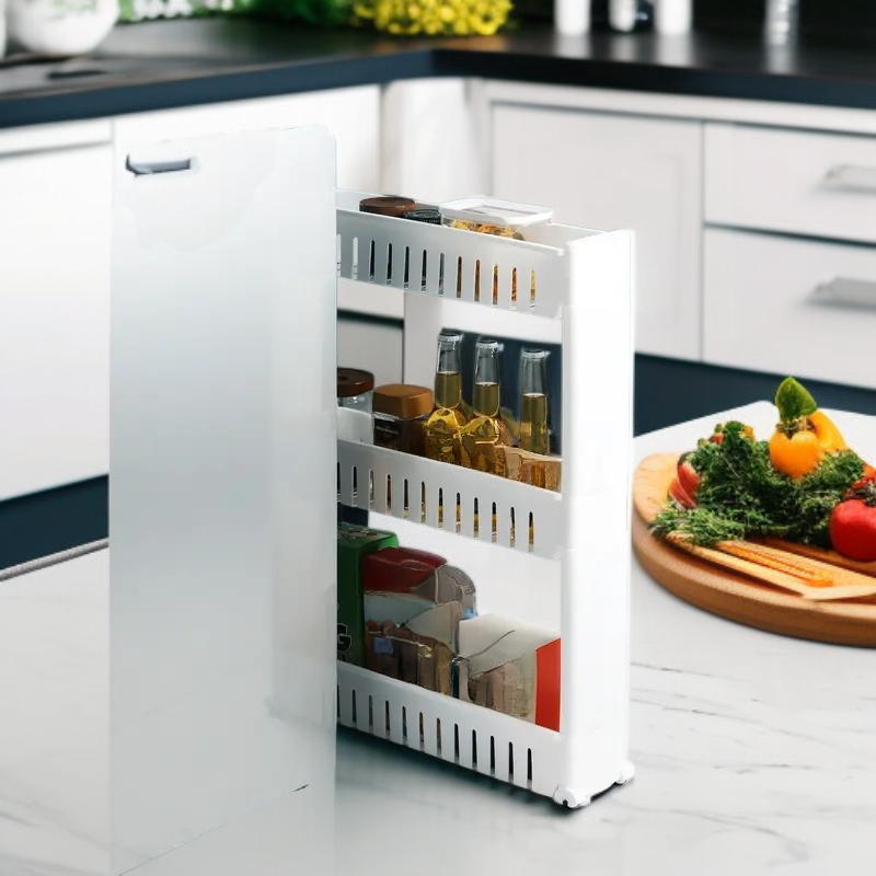 Carro organizador slim de 4 pisos para almacenamiento multiusos