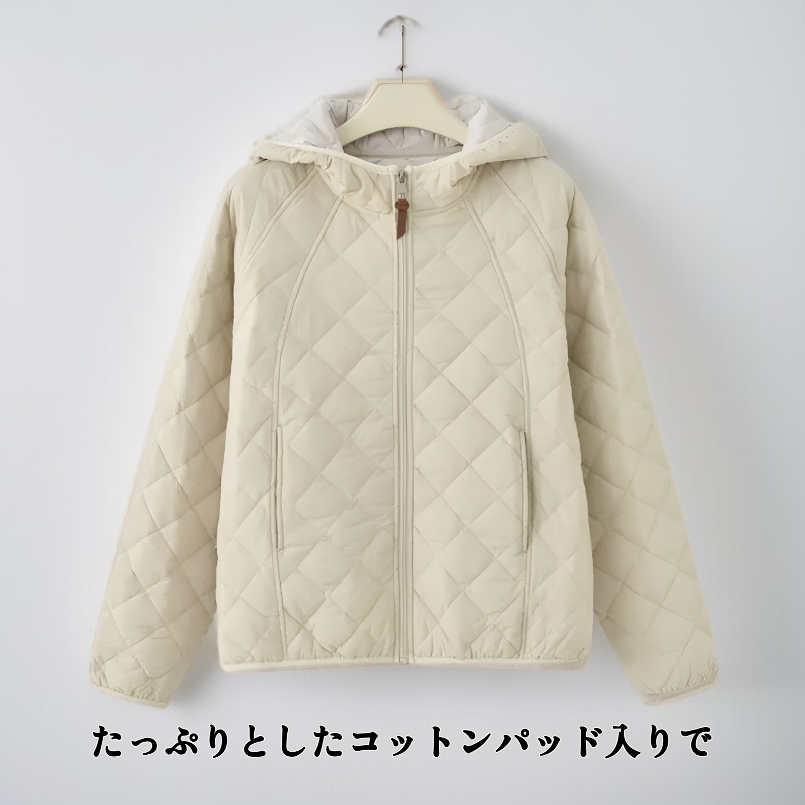 暖かくゆったりとしたフード付きコットンパッド入りレディースコート