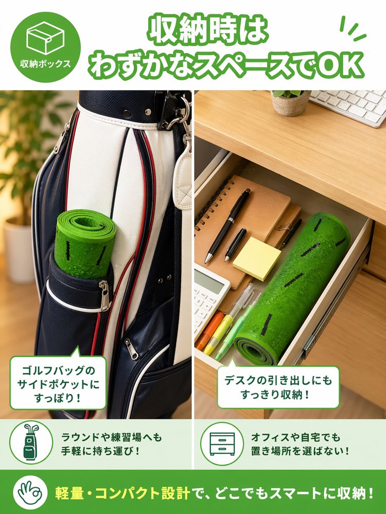 スイング跡が見えるゴルフ練習マット