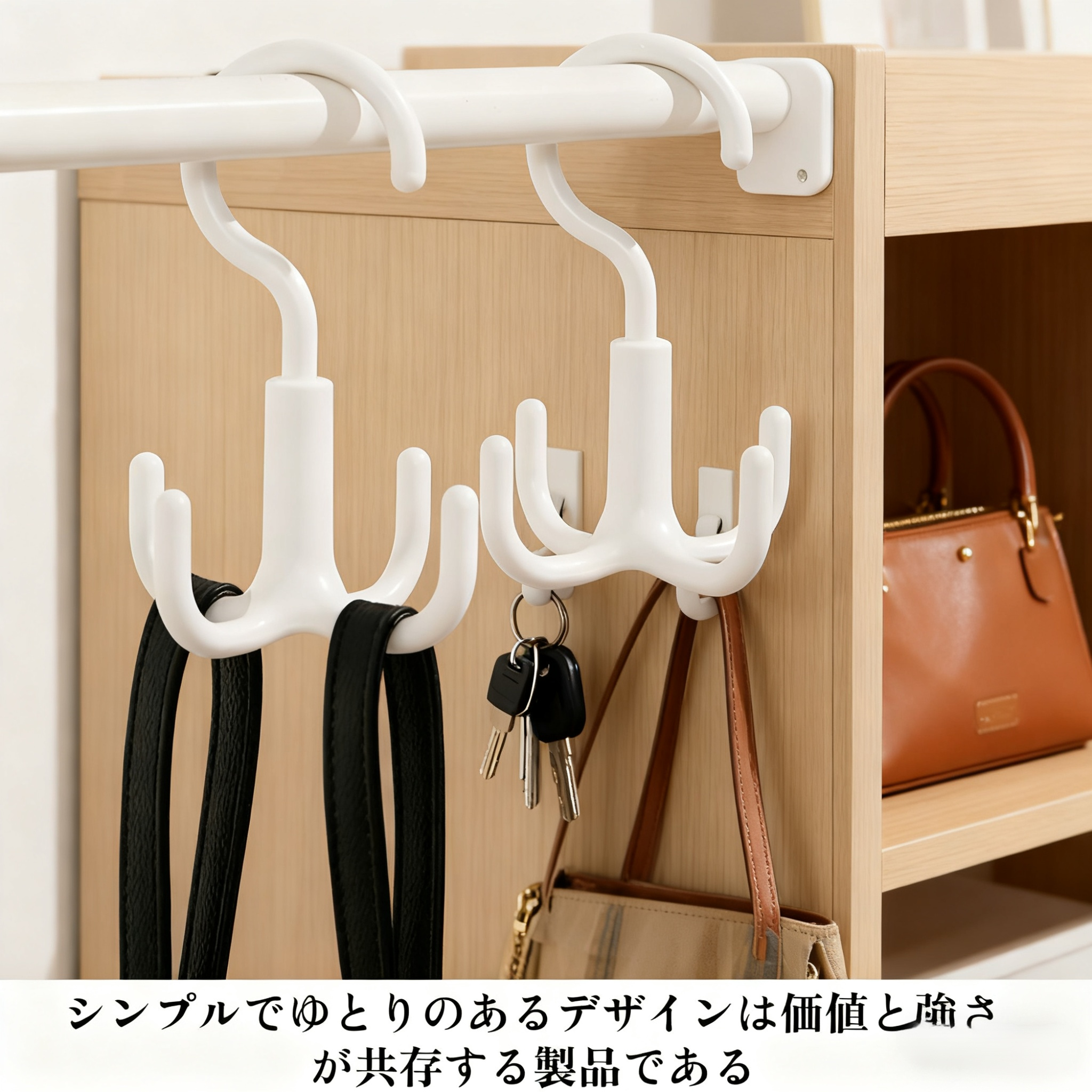 多機能回転式四爪フック収納ラック