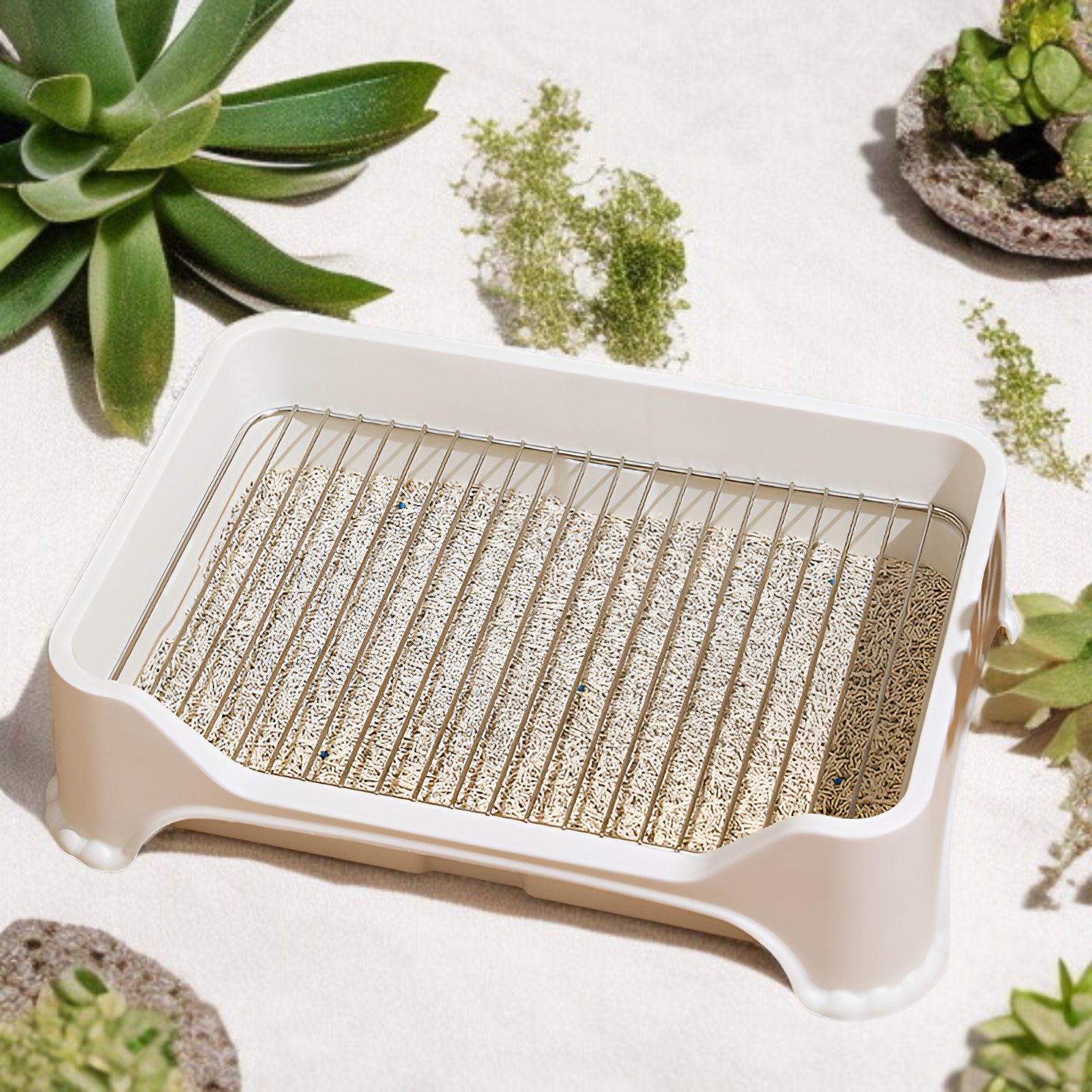 犬トイレ しつけ用 ステップトレー 52*36cm [メッシュ間隔（12/15/18mm）選択可] 小中型犬対応 トレーニング犬トイレ メッシュ付