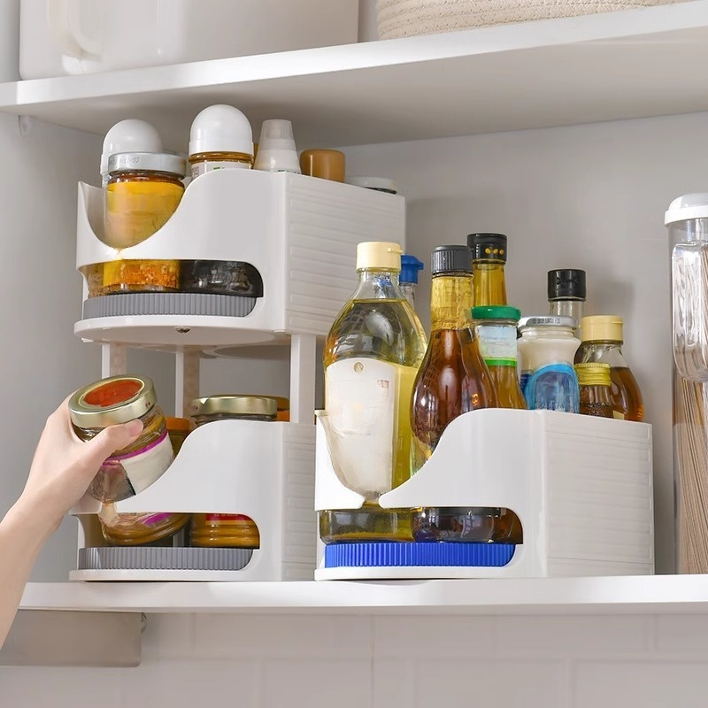  Organizador de cocina giratorio de esquina, soporte para especias y condimentos