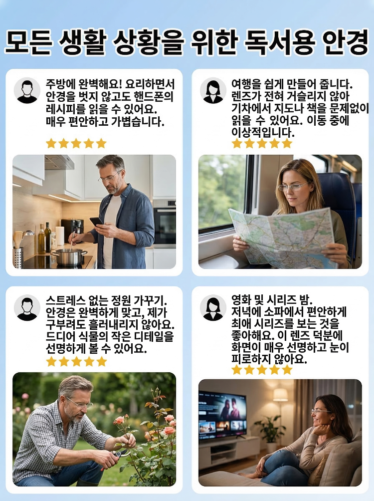 【디자이너 공동 제작】만타이싱 스마트 초점조절 색변경 노안경