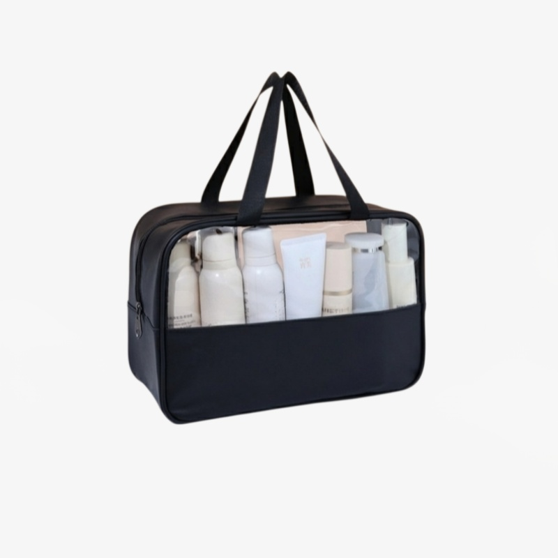 透明大容量ウォッシュバッグ 防水携帯用ハンドヘルド化粧品バッグ 旅行用大容量収納バッグ