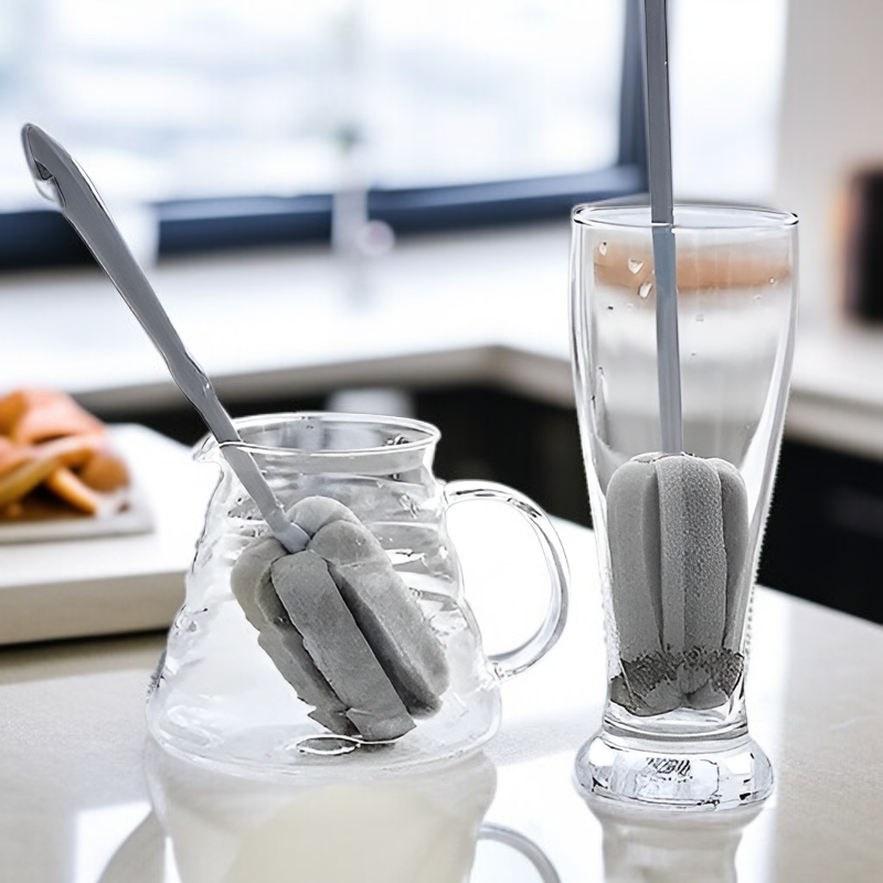  긴 손잡이 스폰지 컵 세척 브러쉬