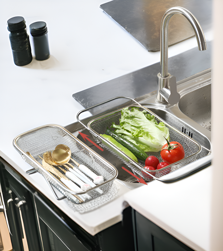 Multi-functional kitchen drain basket draining utensils