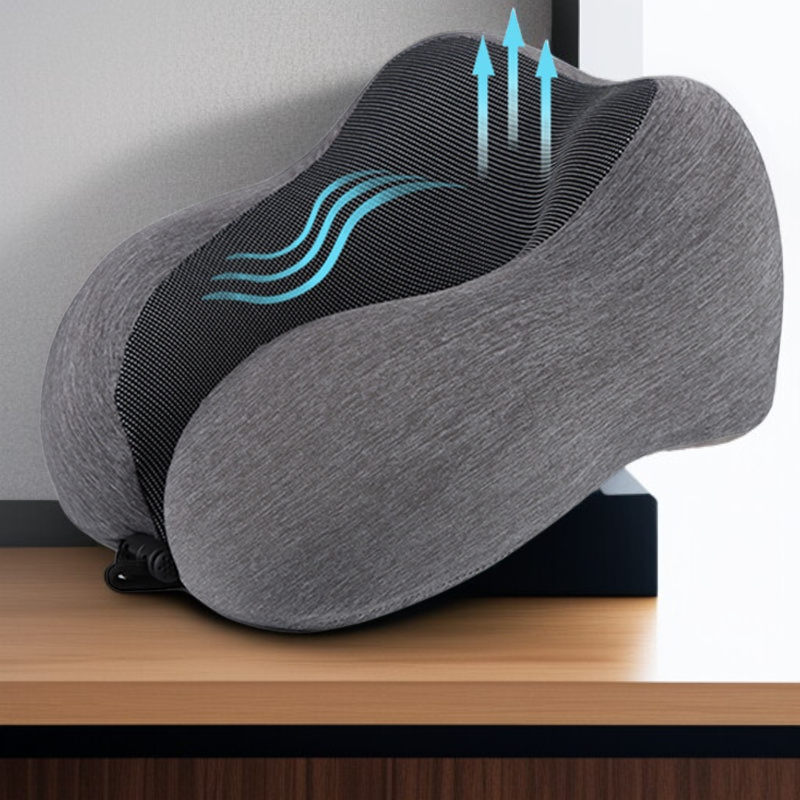 หมอนรองคอสำหรับนักเรียนเดินทาง หมอนรูปตัว U แบบเมมโมรี่โฟม พกพาสะดวก ใช้บนเครื่องบิน