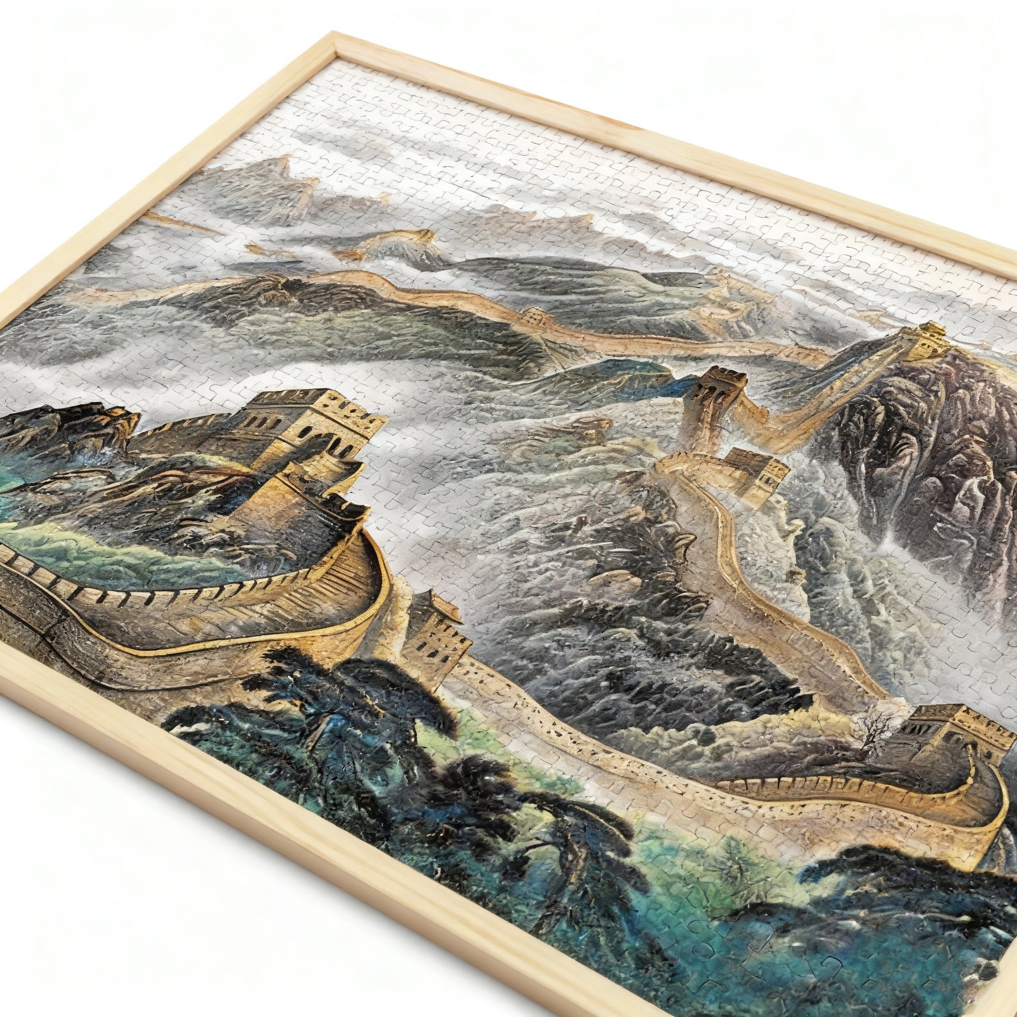 DIY puzzle Čínská krajina - detail tradičního motivu