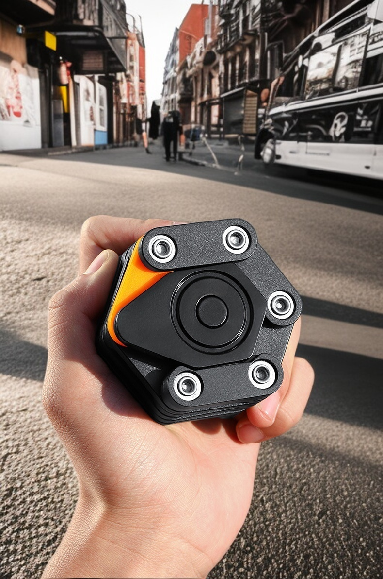 Portable bicycle lock folded for easy carrying