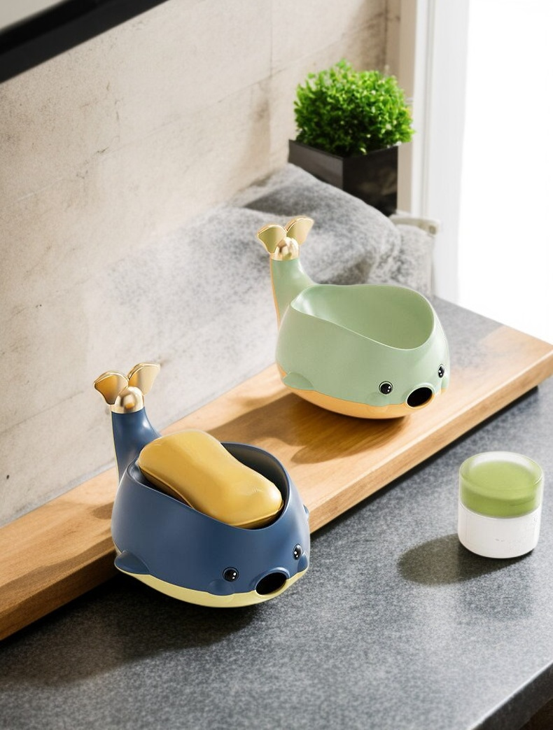 어린이 욕실 소품 고래 비누 상자