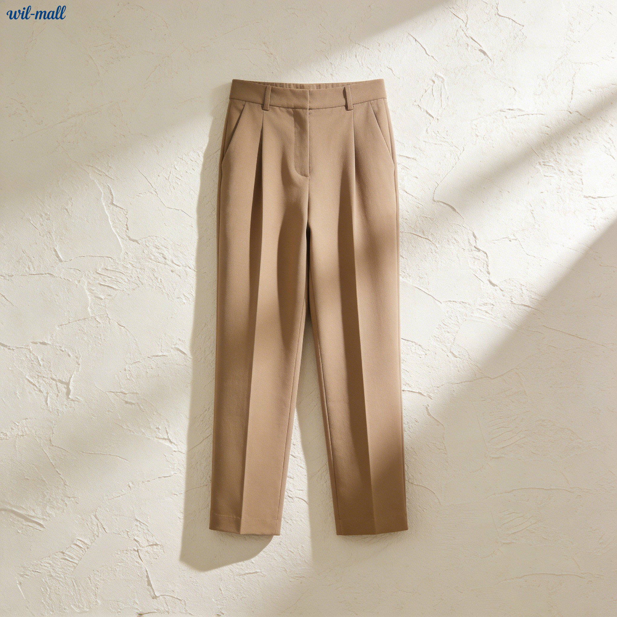 카키색 하이웨이스트 시가렛 팬츠