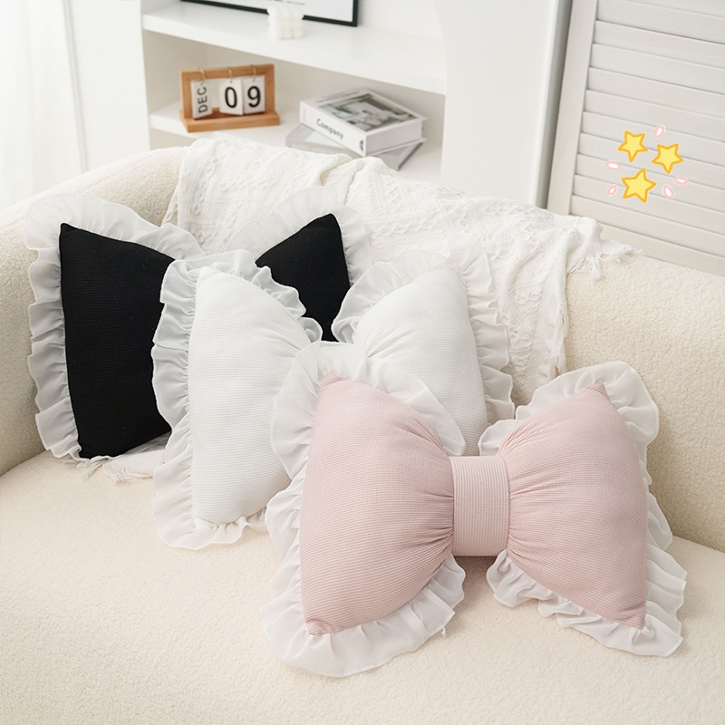 Bow-tie lace sofa cushion