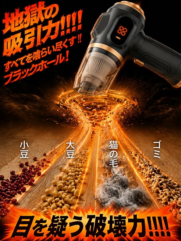 強力吸引コードレス掃除機