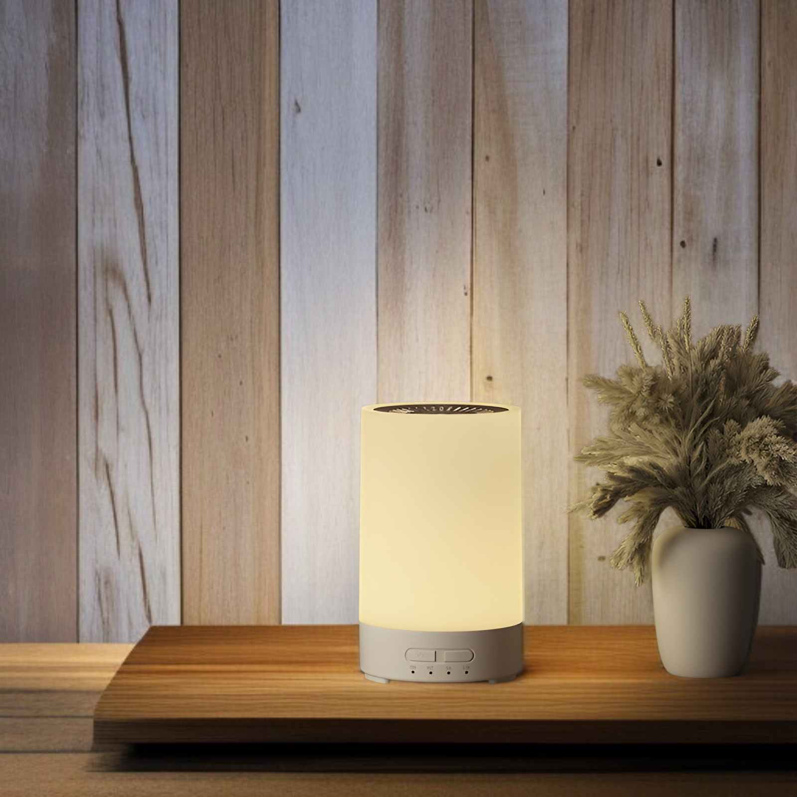 新しいナイトライト加湿器、家庭用USBアロマディフューザー、カラフルな木目調ディフューザー、ミニサイレントベッドルームアロマディフューザー