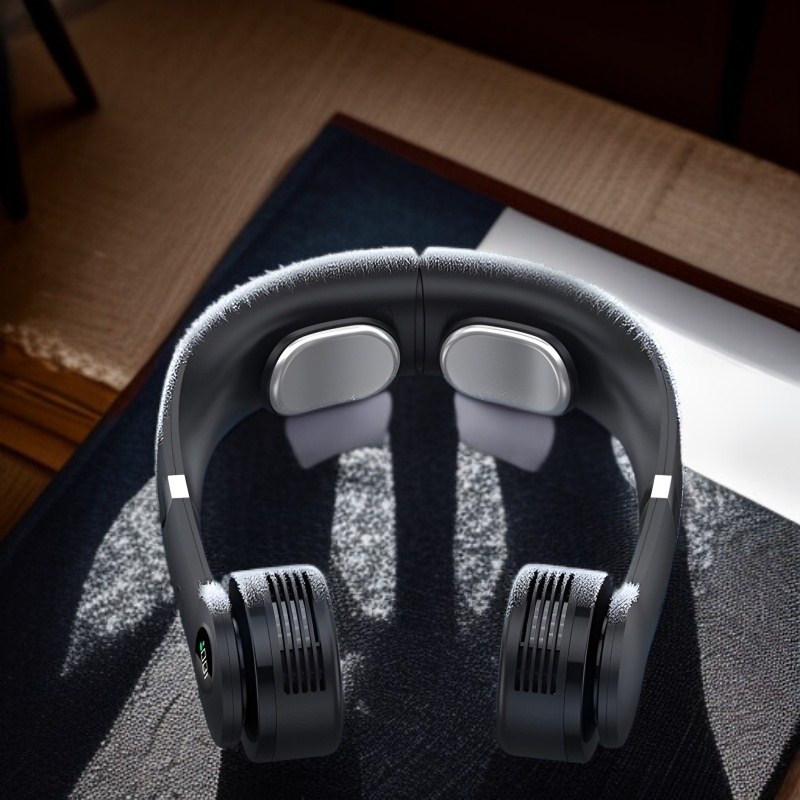 미니 게으른 넥밴드 선풍기 디지털 디스플레이 휴대용 팬