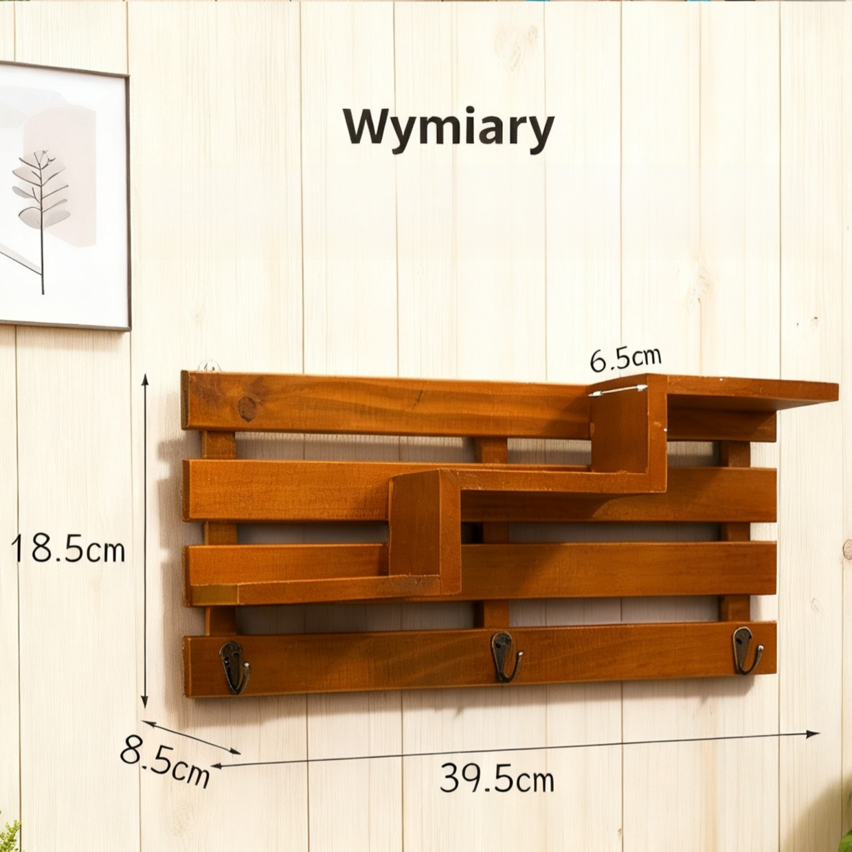 **Półka ścienna z litego drewna bez wiercenia – praktyczny regał na ścianę**