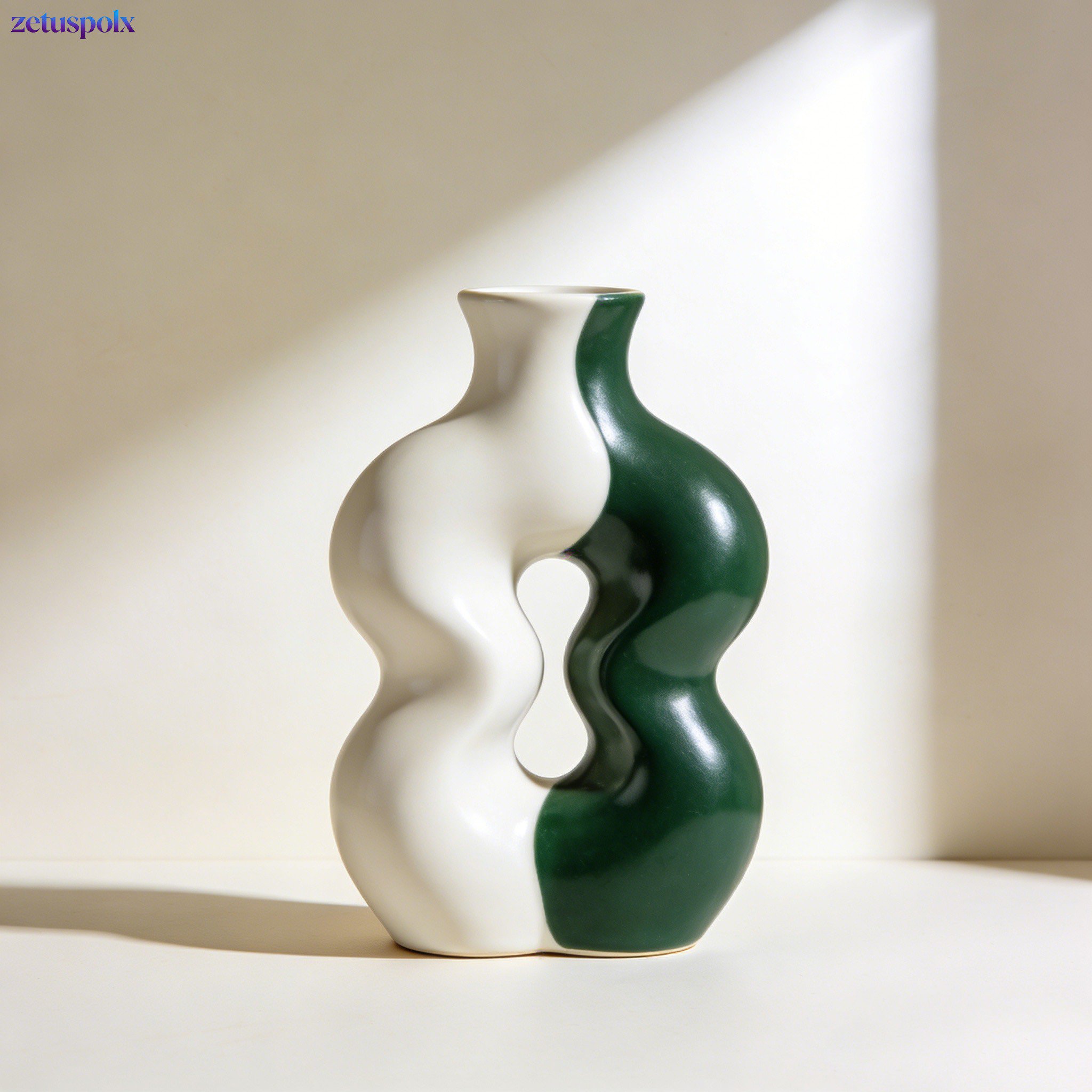 Elegant white ceramic vase for home decor