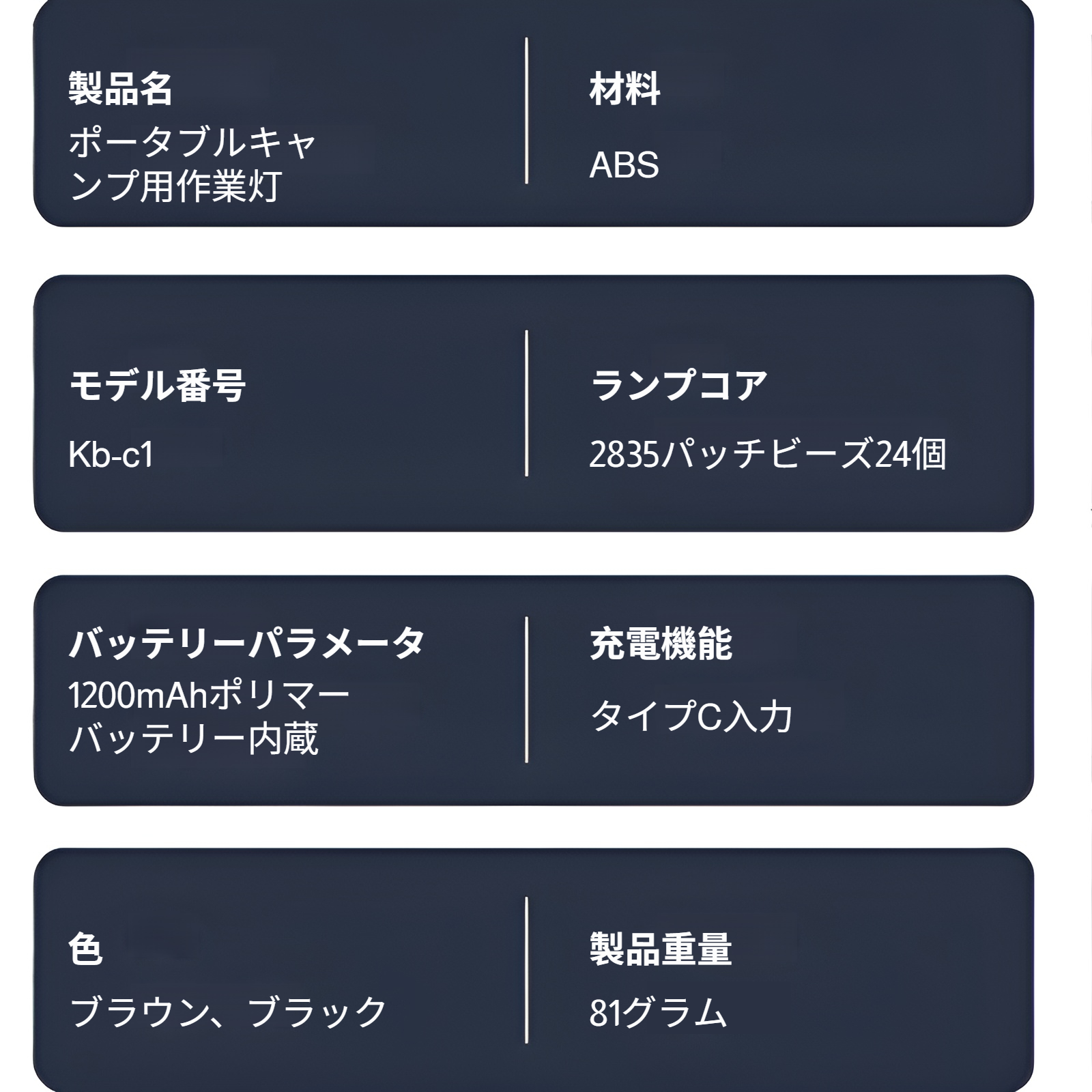 LEDランタン ミニ キャンプ ライト  Type-C充電式3段階調光 