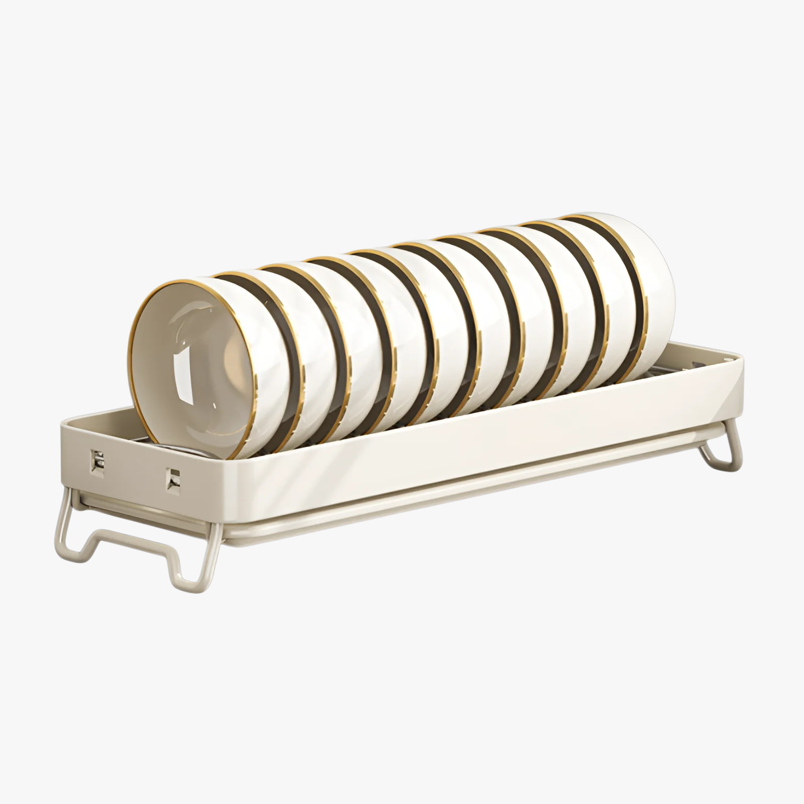 新しいステンレススチール製のボウルとプレートの排水ラックキッチンラックシンクの食器用排水バスケット食器収納ラック