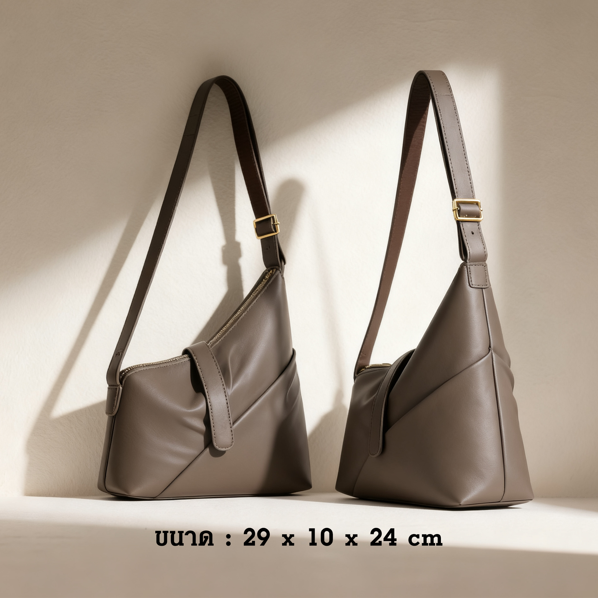 รายละเอียดกระเป๋าสะพายหนังแฟชั่น