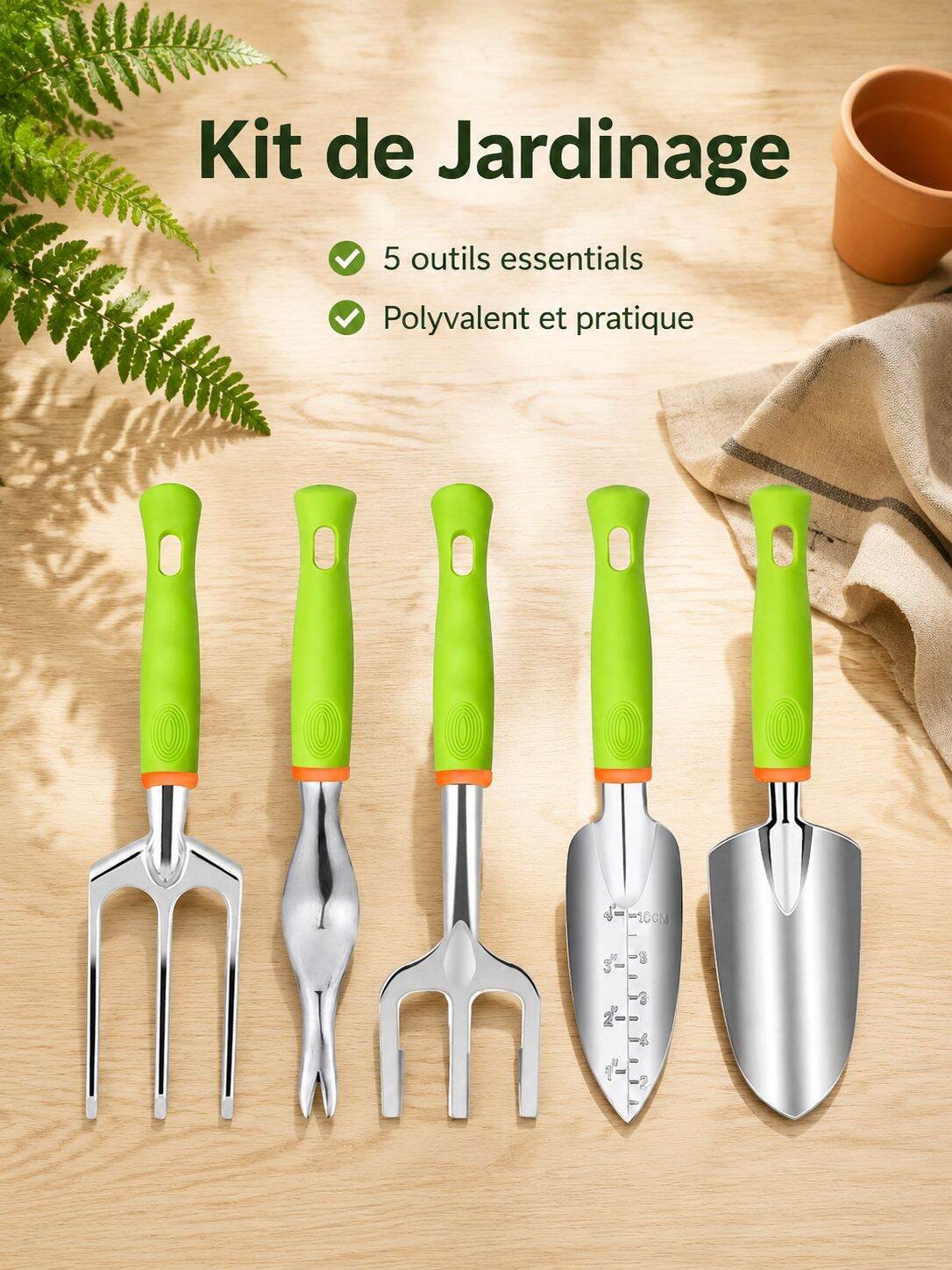 Ensemble d'outils de jardinage 5 pièces pour la maison