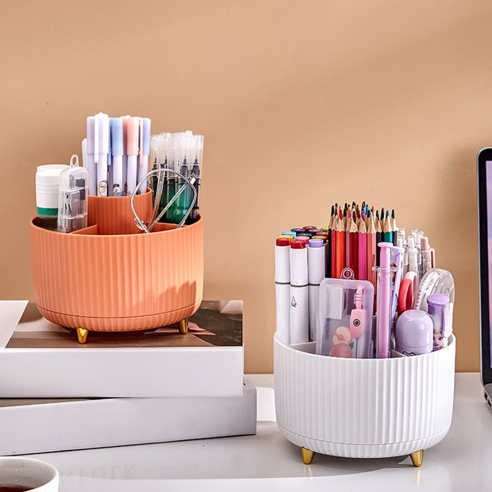 おしゃれな回転式防塵メイク収納ボックス