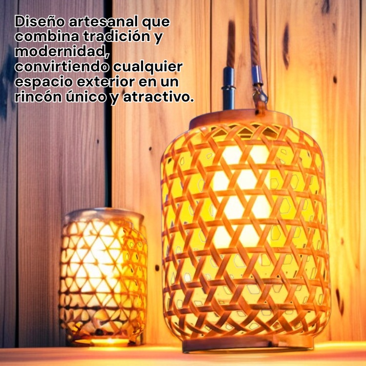 Lámpara colgante de mimbre para patio exterior