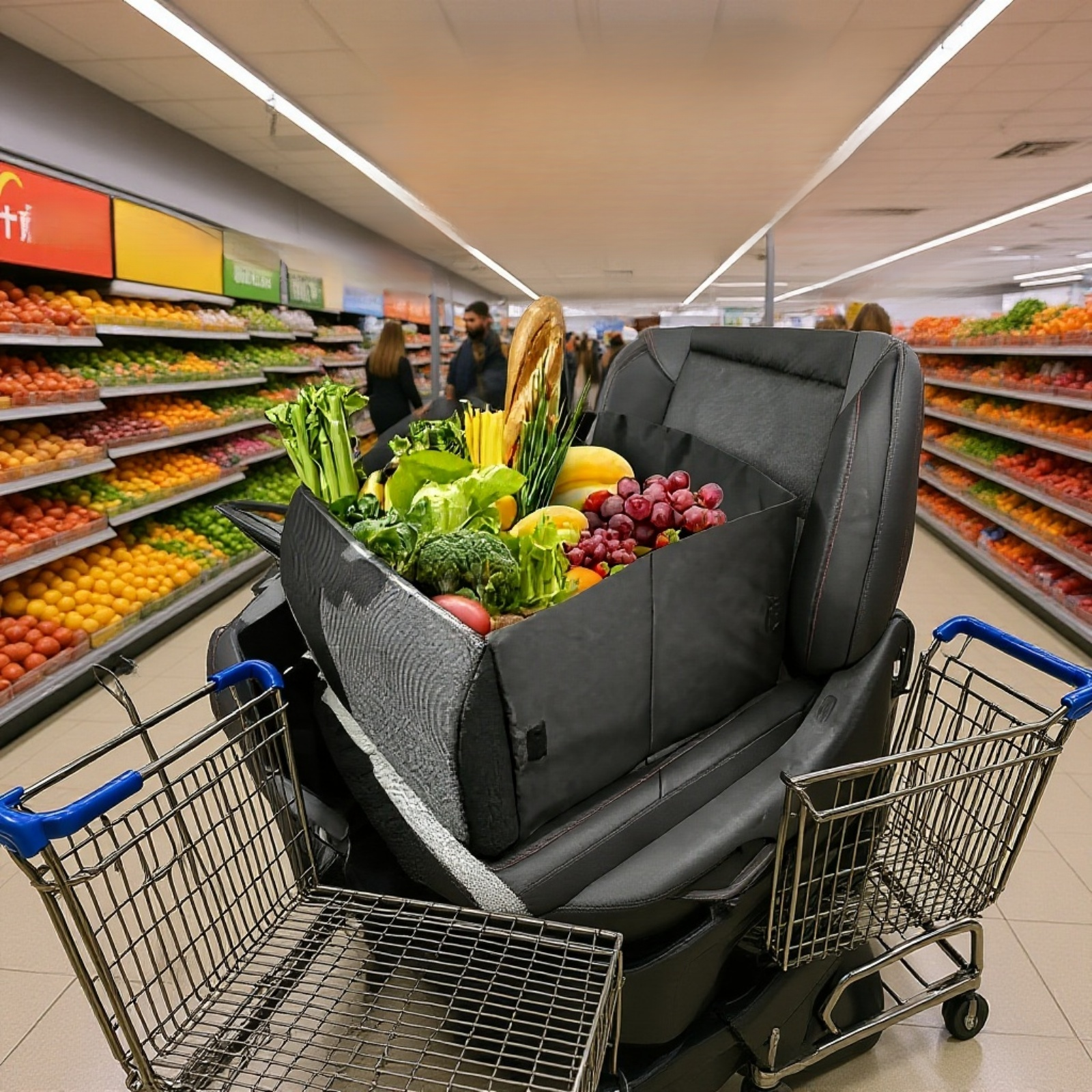 صندوق تخزين للسيارة قابل للطي بشكل مستطيل مع دعم للظهر، 2 في 1، منا