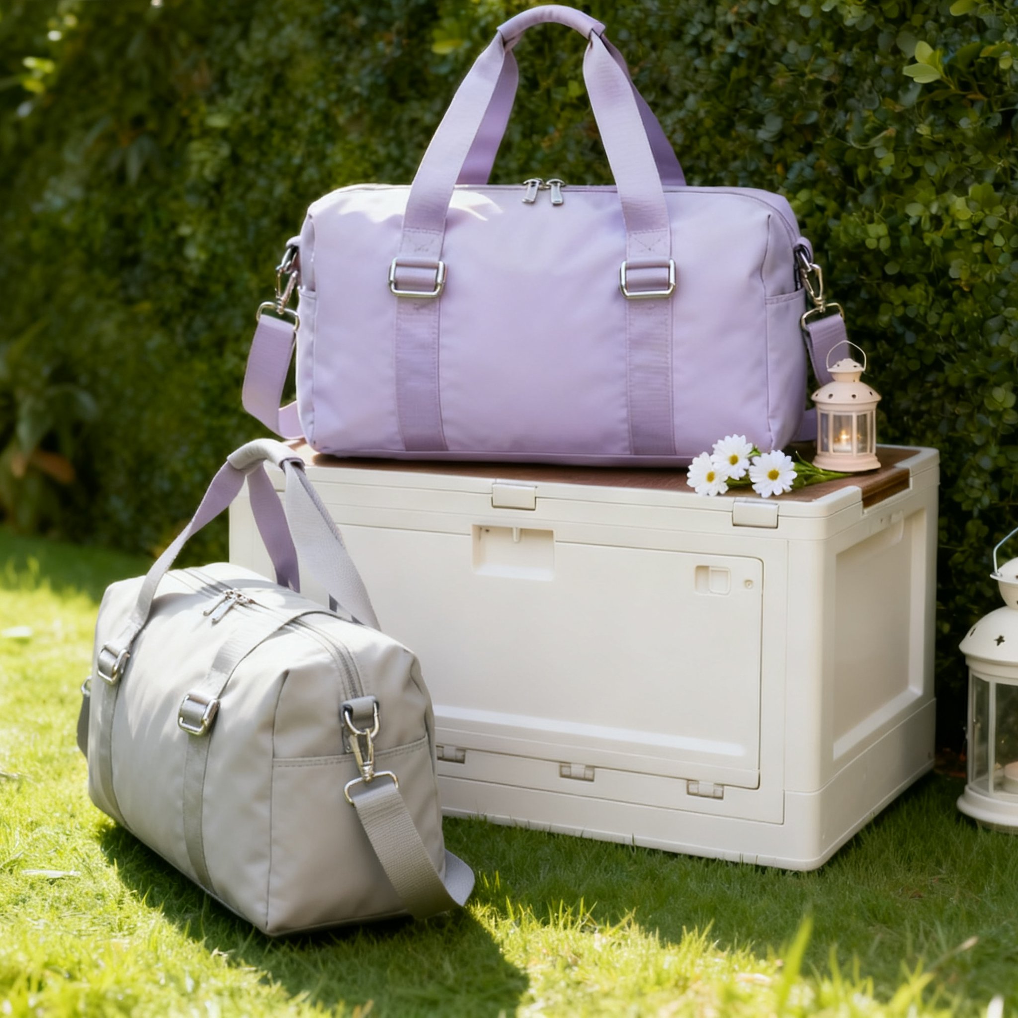 다용도 캔버스 여행용 가방 세트 전체 모습