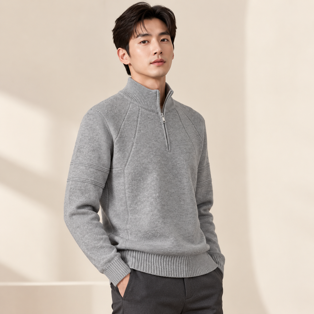 남자 가을 하프집업 니트 이너 스웨터