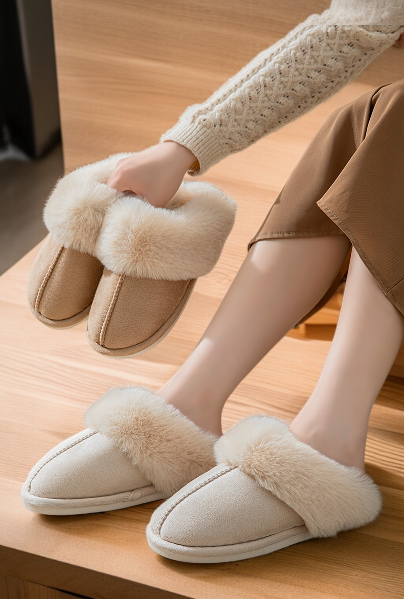 輕盈透氣毛棉拖鞋側面圖