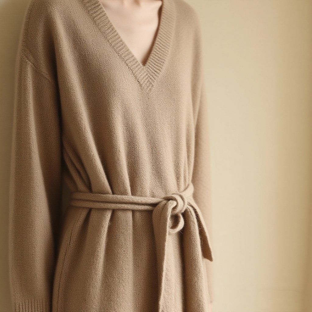 미니멀 스타일 롱 니트 집에서