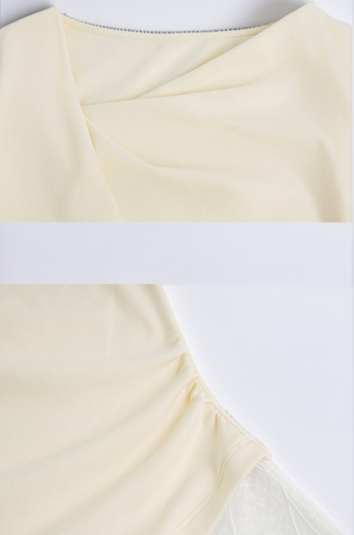 個性的なシルエットの不規則デザイントップス