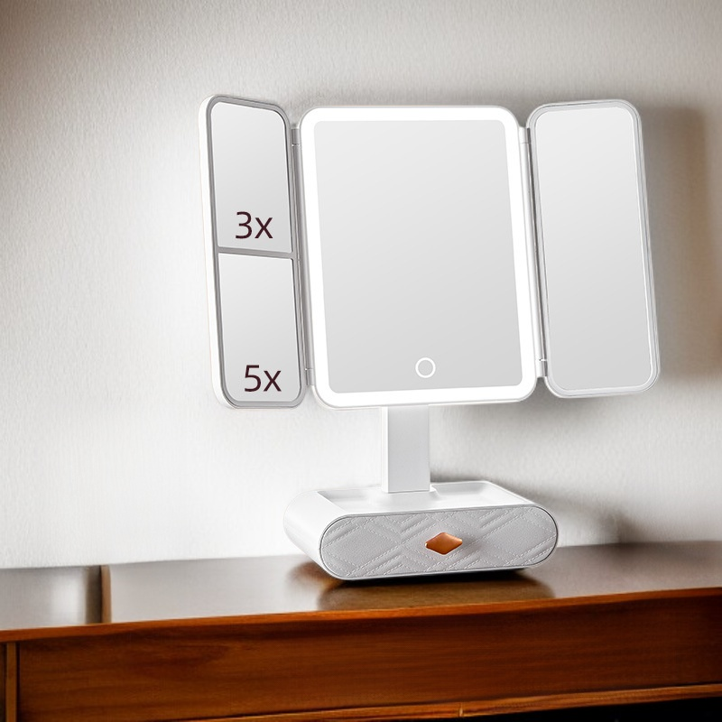 조명이 있는 LED 스마트 데스크탑 화장 거울