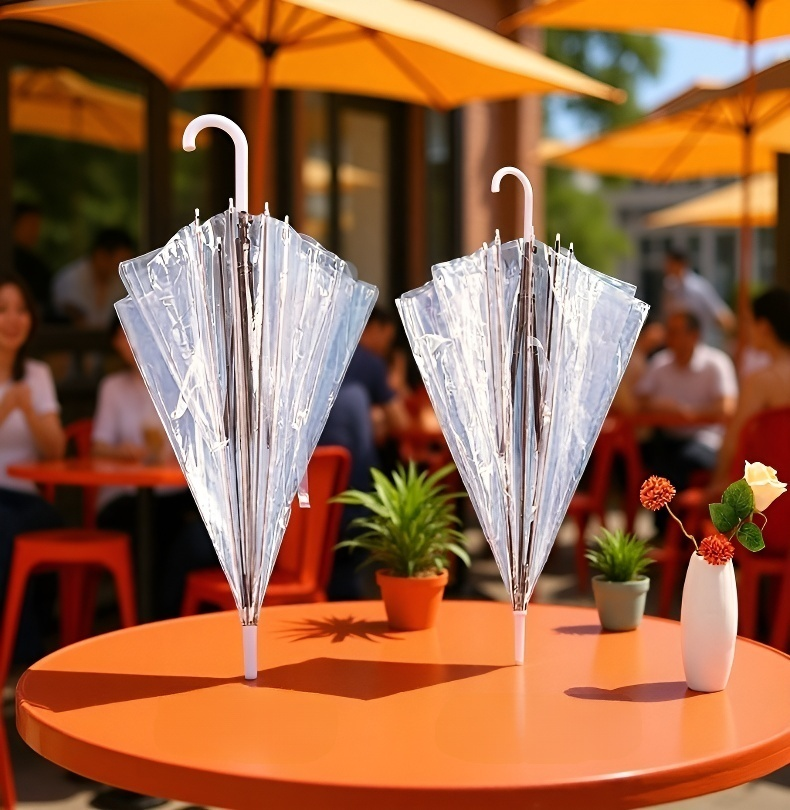 Windproof long-handled umbrella standing upright